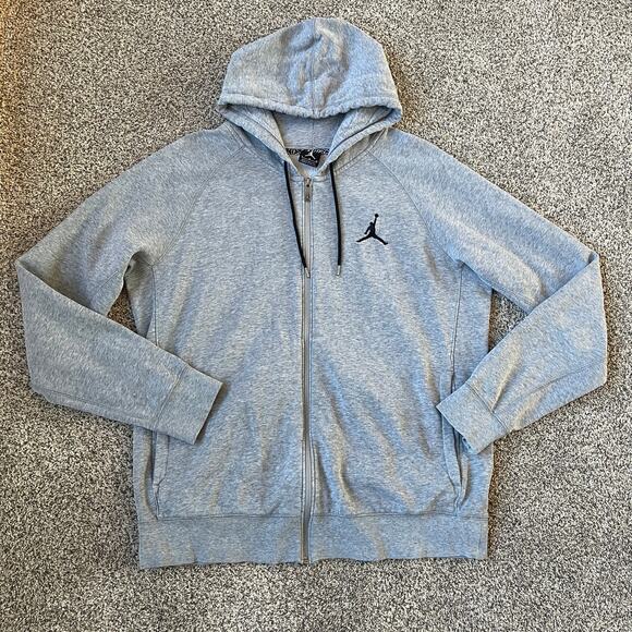Air Jordan Jumpman Men’s Zip Up Hoodie in Gray - Size: Large - Picture 6 of 7